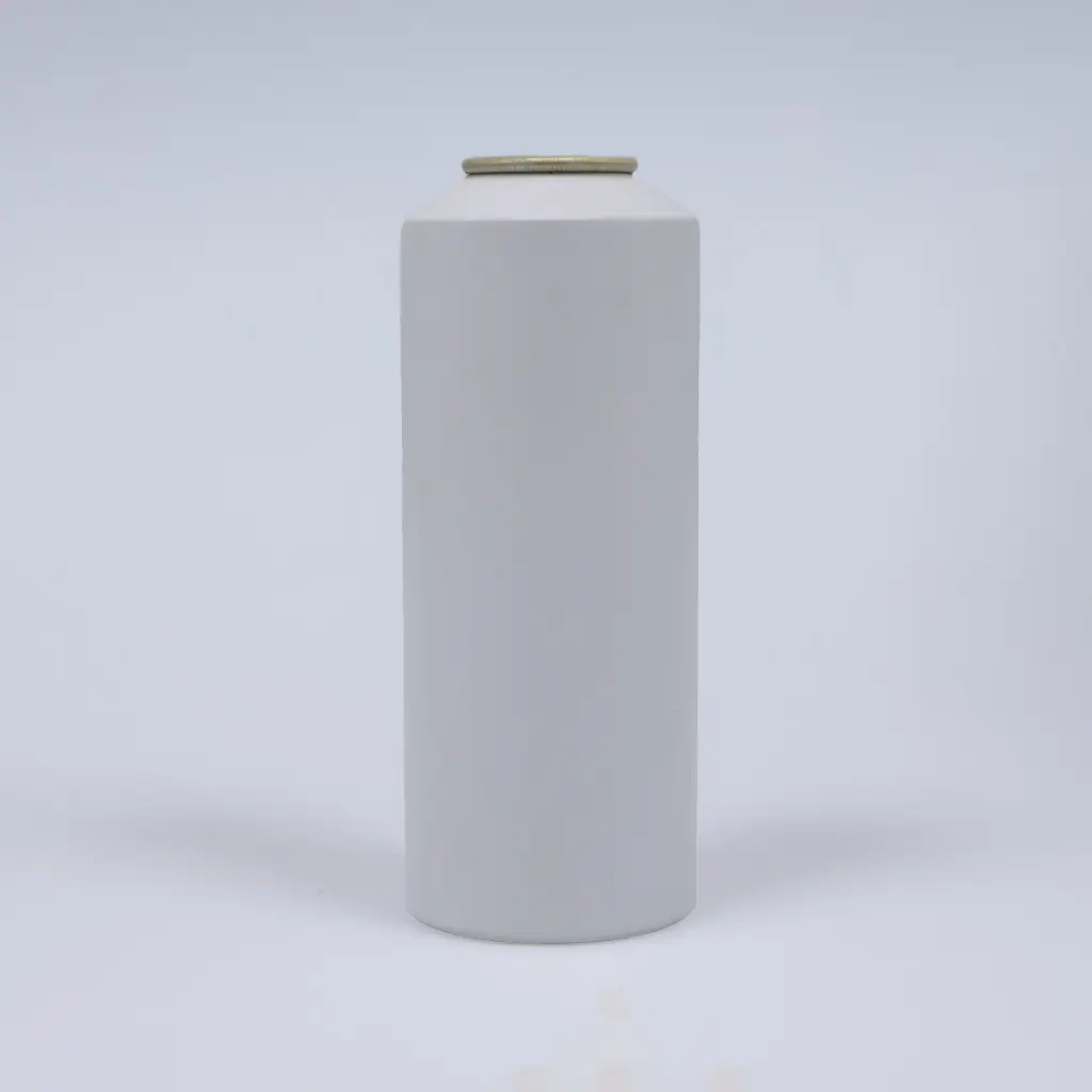Flat aluminum aerosol can, 53x140mm, White base